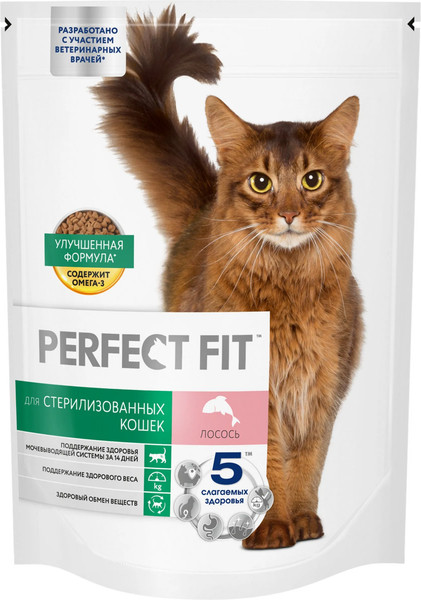 Сухой корм для кошек Perfect Fit Для стерилизованных с лососем - фото