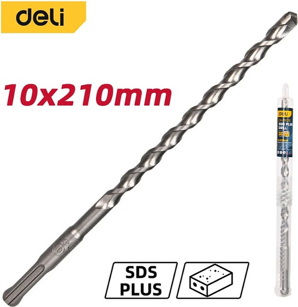 Бур Deli По бетону YS 10x210мм SDS-Plus / EDH-Y10210