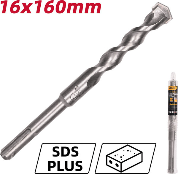 Бур Deli По бетону YS 16x160мм SDS-Plus / EDH-Y16160