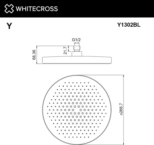 Лейка верхнего душа Whitecross Y1302BL