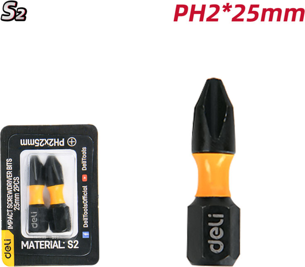 Набор бит Deli PH2x25мм / EDL251002Z