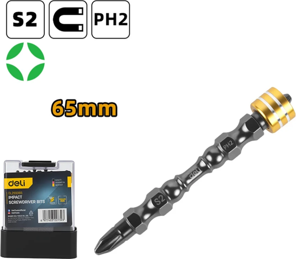 Набор бит Deli PH2x65мм / EDL255065