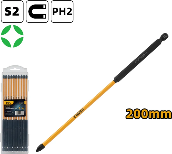 Набор бит Deli PH2x200мм / EDL251200