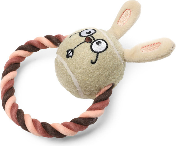 Игрушка для собак Triol Союзмультфильм Мяч-кролик с веревкой / 12141307