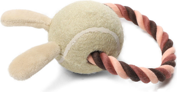 Игрушка для собак Triol Союзмультфильм Мяч-кролик с веревкой / 12141307