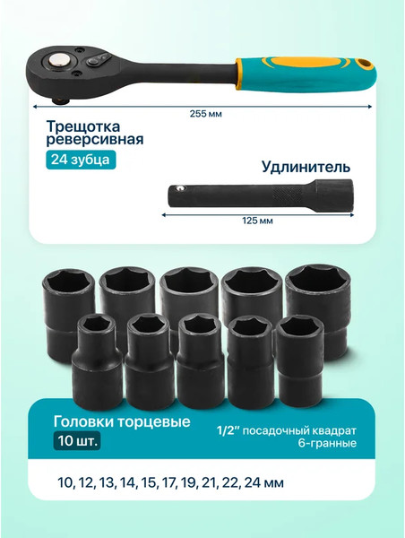 Набор головок слесарных ILOforce IF-012-5K (63332)