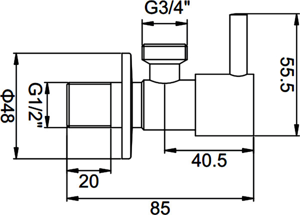 Подключение для душевого шланга Ledeme LH507-3/4