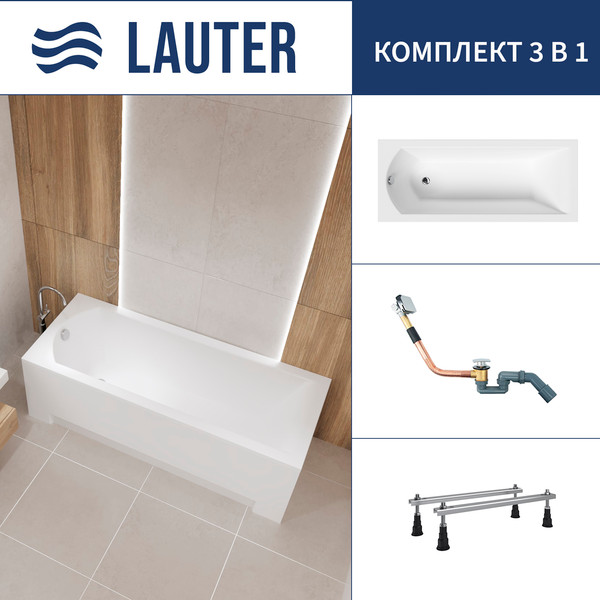 Ванна акриловая Lauter Amelia 160 / 21204060 - фото