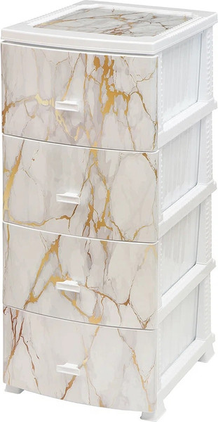 Комод пластиковый Русспласт Декор Белый мрамор / РП-451 - фото