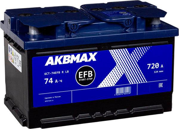 Автомобильный аккумулятор AKBMAX EFB R 720A / 6СТ-74EFB R LB 463975 - фото