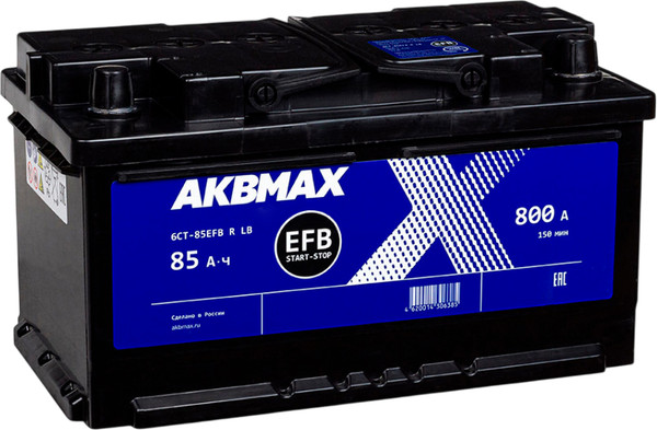 Автомобильный аккумулятор AKBMAX EFB R 800A / 6СТ-85EFB R LB 463978 - фото