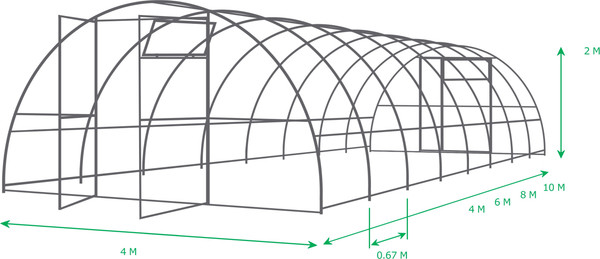 Каркас теплицы Садовод Простор