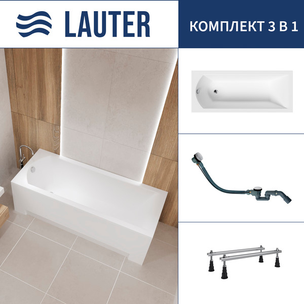 Ванна акриловая Lauter Amelia 180 / 21204080 - фото