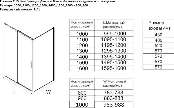 Душевая стенка Aquanet Pleasure Evo 100 / AE65-F100-GBT