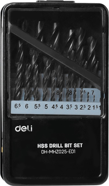Набор сверл Deli По металлу RS 1-13мм DIN 338 / EDH-MHZ025-ED1 - фото