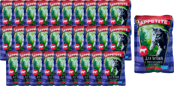 Влажный корм для кошек APPETITE Телятина в соусе - фото