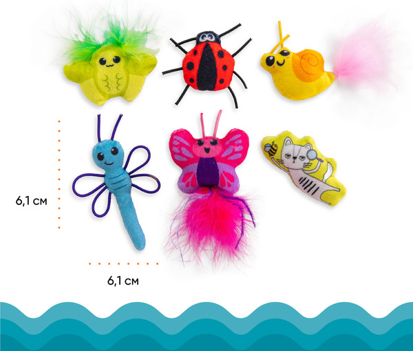 Набор игрушек для кошек Catstages Dental Друзья-насекомые / CAT714815