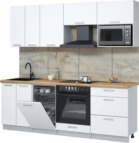 Кухонный гарнитур Интерлиния Мила Лайт 2.25-ПМ4  - фото