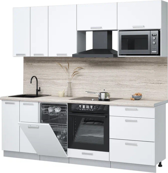 Кухонный гарнитур Интерлиния Мила Лайт 2.25-ПМ4  - фото