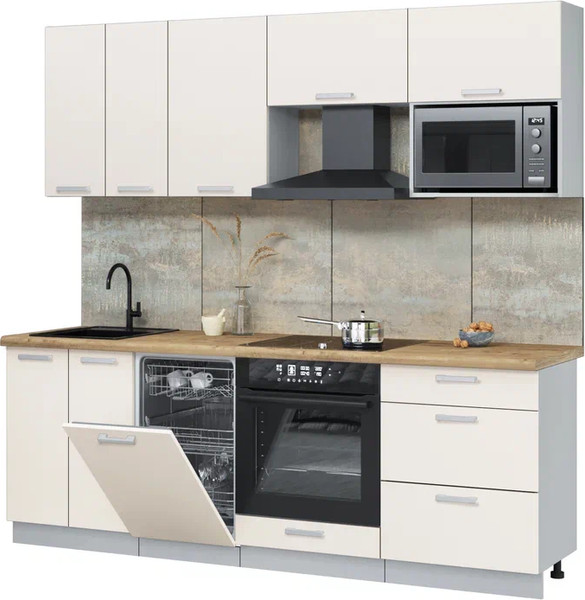 Кухонный гарнитур Интерлиния Мила Лайт 2.25-ПМ4  - фото