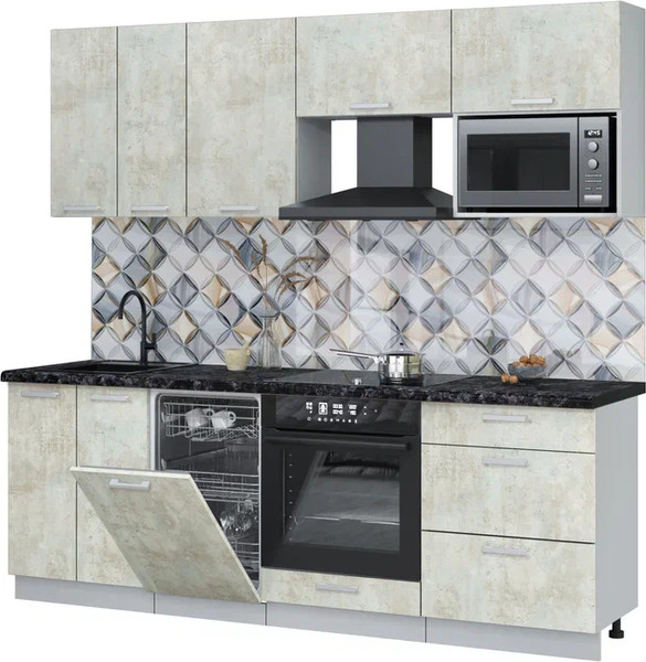 Кухонный гарнитур Интерлиния Мила Лайт 2.25-ПМ4  - фото