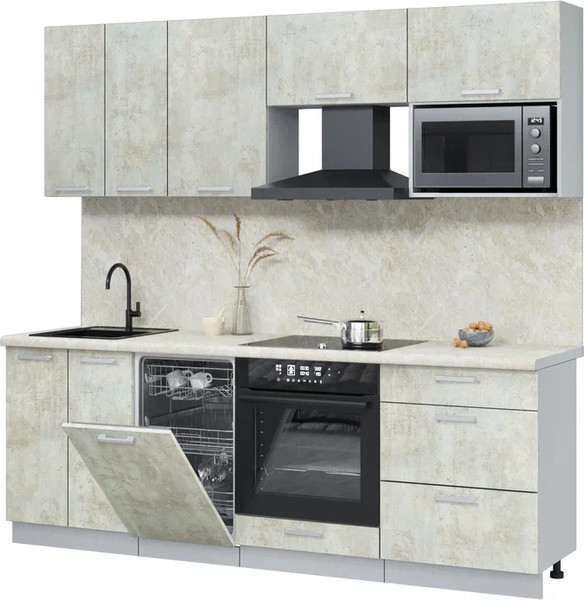 Кухонный гарнитур Интерлиния Мила Лайт 2.25-ПМ4  - фото