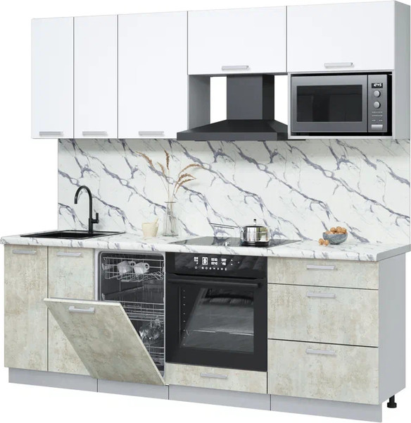 Кухонный гарнитур Интерлиния Мила Лайт 2.25-ПМ4  - фото