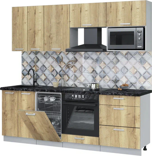 Кухонный гарнитур Интерлиния Мила Лайт 2.25-ПМ4  - фото