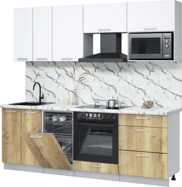 Кухонный гарнитур Интерлиния Мила Лайт 2.25-ПМ4  - фото