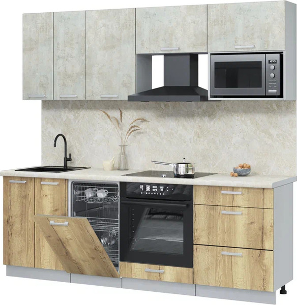 Кухонный гарнитур Интерлиния Мила Лайт 2.25-ПМ4  - фото