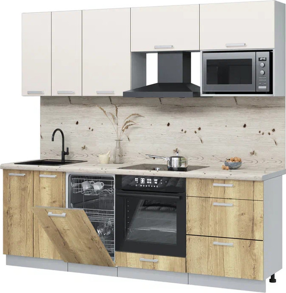 Кухонный гарнитур Интерлиния Мила Лайт 2.25-ПМ4  - фото