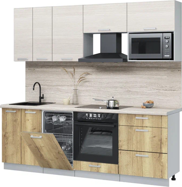 Кухонный гарнитур Интерлиния Мила Лайт 2.25-ПМ4  - фото