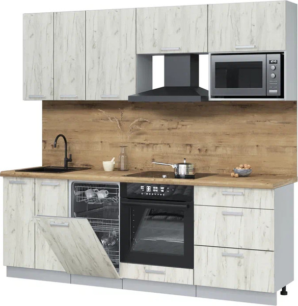 Кухонный гарнитур Интерлиния Мила Лайт 2.25-ПМ4  - фото