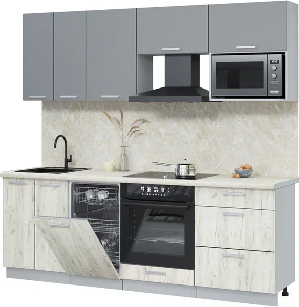 Кухонный гарнитур Интерлиния Мила Лайт 2.25-ПМ4  - фото