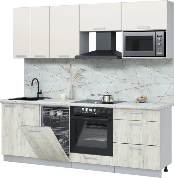 Кухонный гарнитур Интерлиния Мила Лайт 2.25-ПМ4  - фото