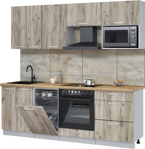 Кухонный гарнитур Интерлиния Мила Лайт 2.25-ПМ4  - фото