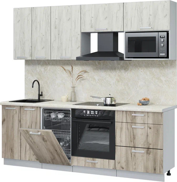 Кухонный гарнитур Интерлиния Мила Лайт 2.25-ПМ4  - фото