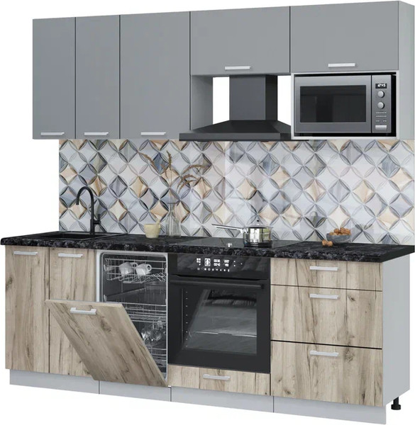 Кухонный гарнитур Интерлиния Мила Лайт 2.25-ПМ4  - фото