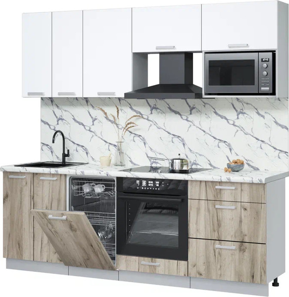 Кухонный гарнитур Интерлиния Мила Лайт 2.25-ПМ4  - фото