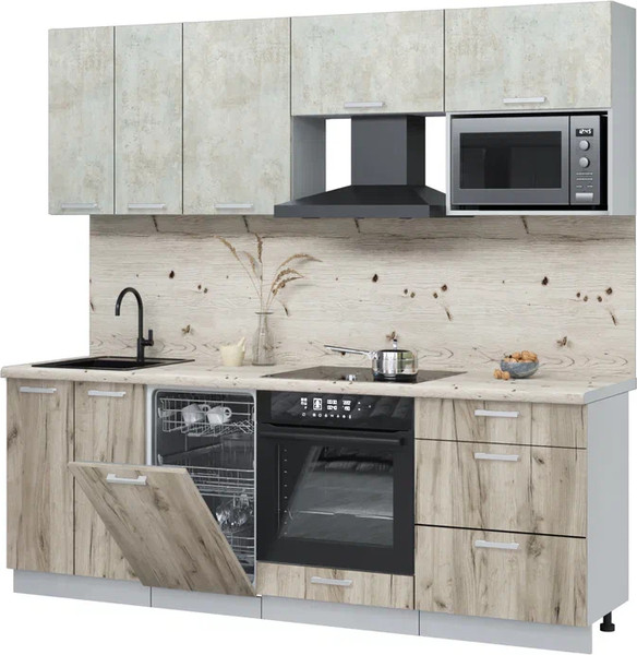 Кухонный гарнитур Интерлиния Мила Лайт 2.25-ПМ4  - фото