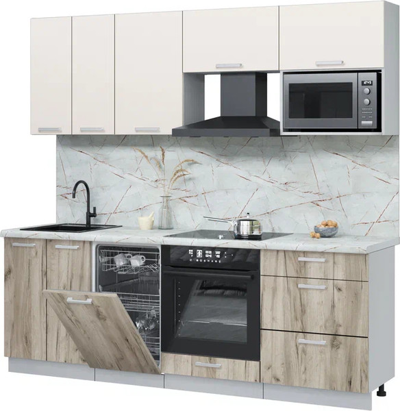 Кухонный гарнитур Интерлиния Мила Лайт 2.25-ПМ4  - фото