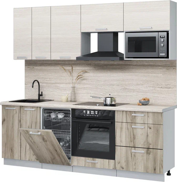 Кухонный гарнитур Интерлиния Мила Лайт 2.25-ПМ4  - фото