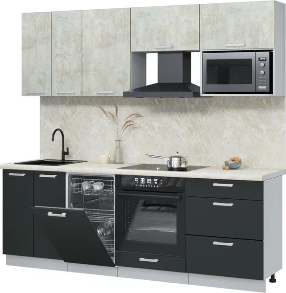 Кухонный гарнитур Интерлиния Мила Лайт 2.25-ПМ4 - фото