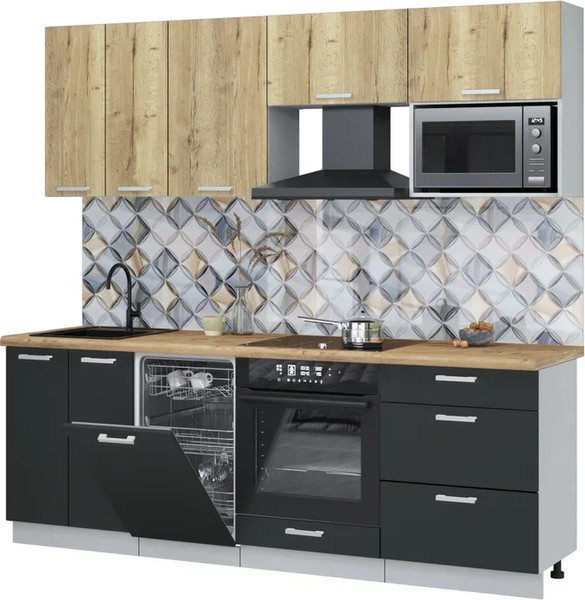 Кухонный гарнитур Интерлиния Мила Лайт 2.25-ПМ4  - фото