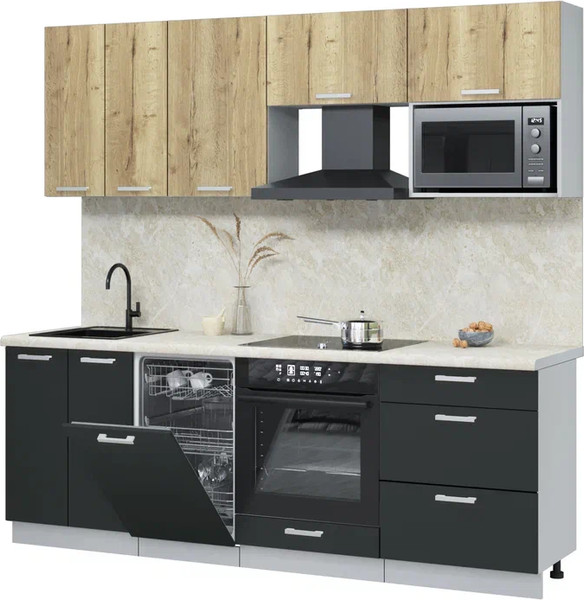 Кухонный гарнитур Интерлиния Мила Лайт 2.25-ПМ4  - фото