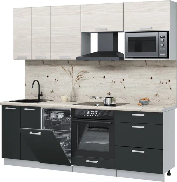 Кухонный гарнитур Интерлиния Мила Лайт 2.25-ПМ4  - фото