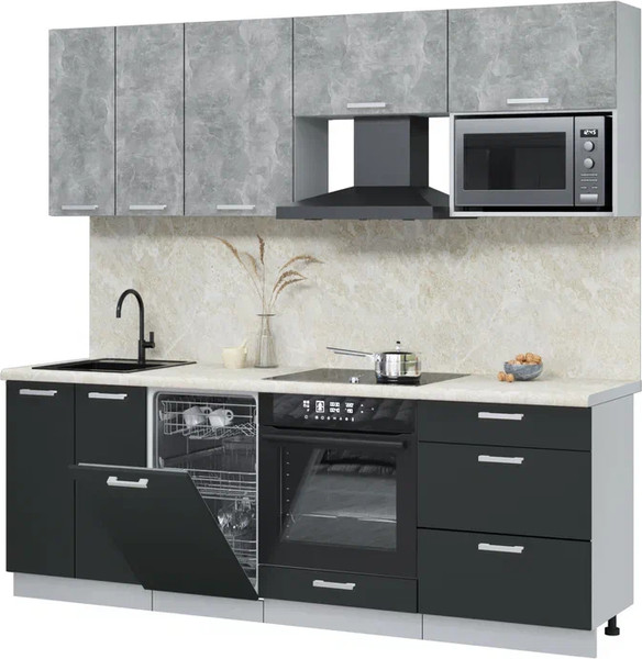 Кухонный гарнитур Интерлиния Мила Лайт 2.25-ПМ4  - фото