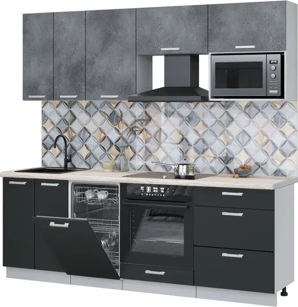 Кухонный гарнитур Интерлиния Мила Лайт 2.25-ПМ4  - фото