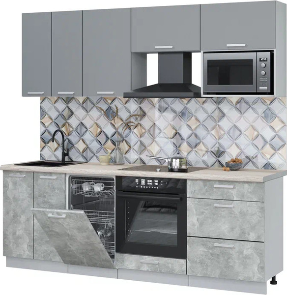 Кухонный гарнитур Интерлиния Мила Лайт 2.25-ПМ4  - фото