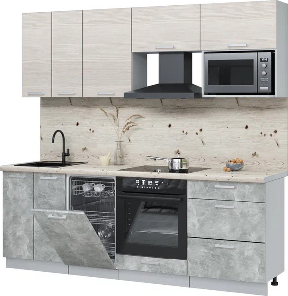 Кухонный гарнитур Интерлиния Мила Лайт 2.25-ПМ4  - фото